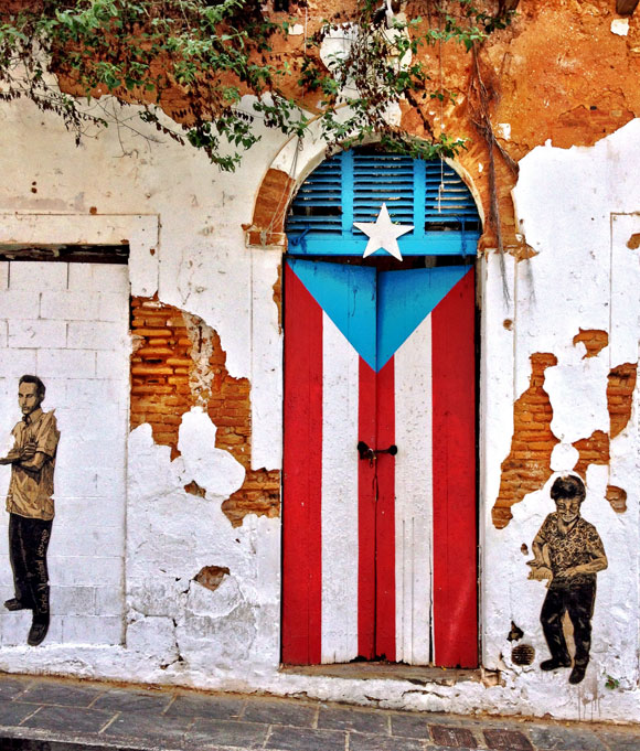 Puerto Rico Flag door Old San Juan