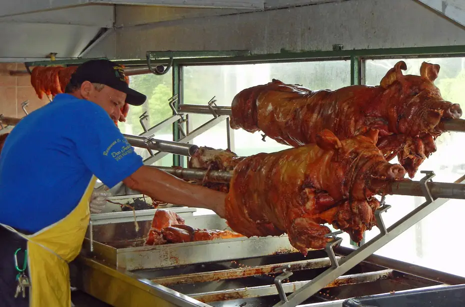 Lechon in Guavate, Puerto Rico